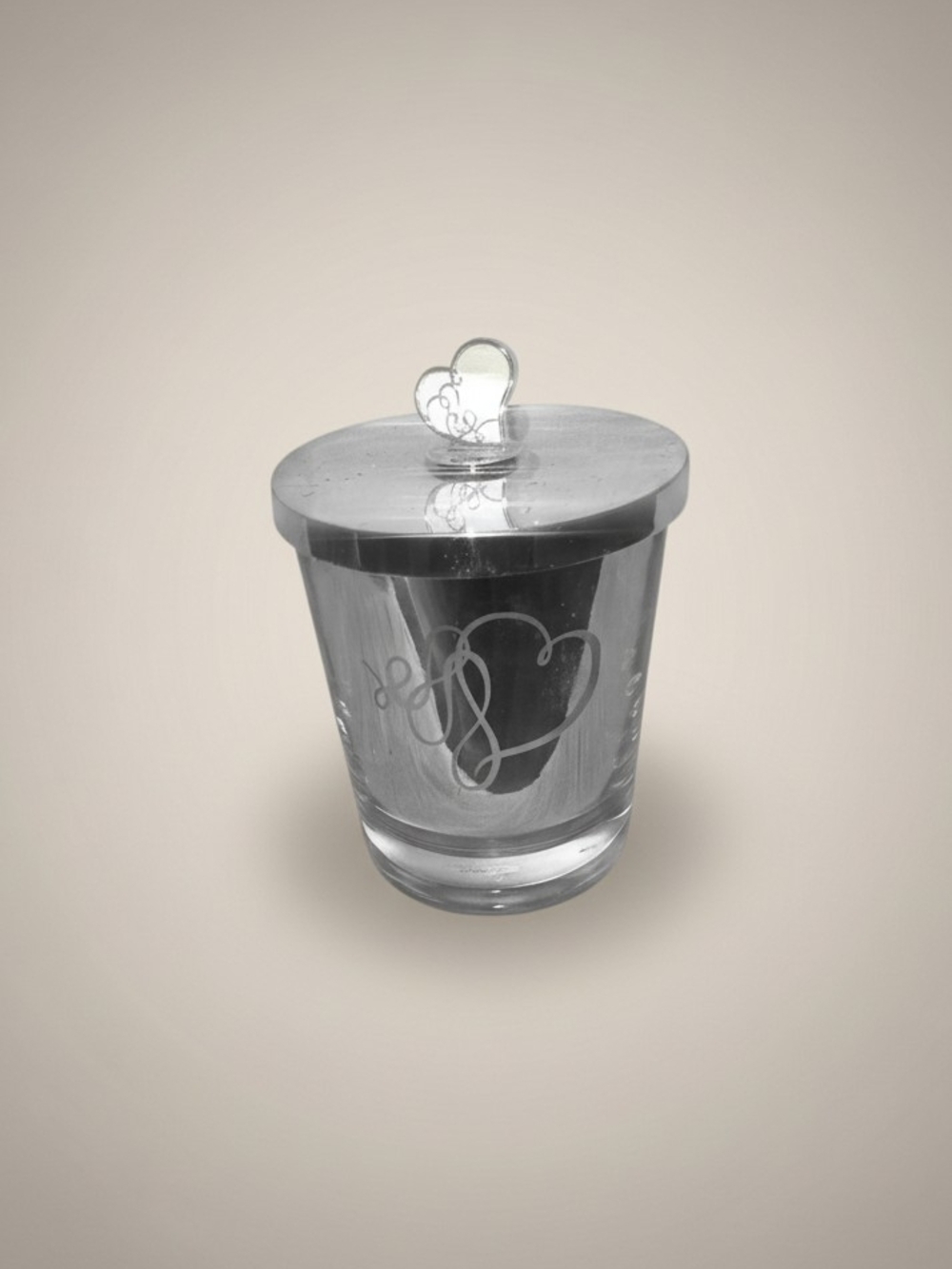 Glass Heart-Accent Lidded Jar - Clear